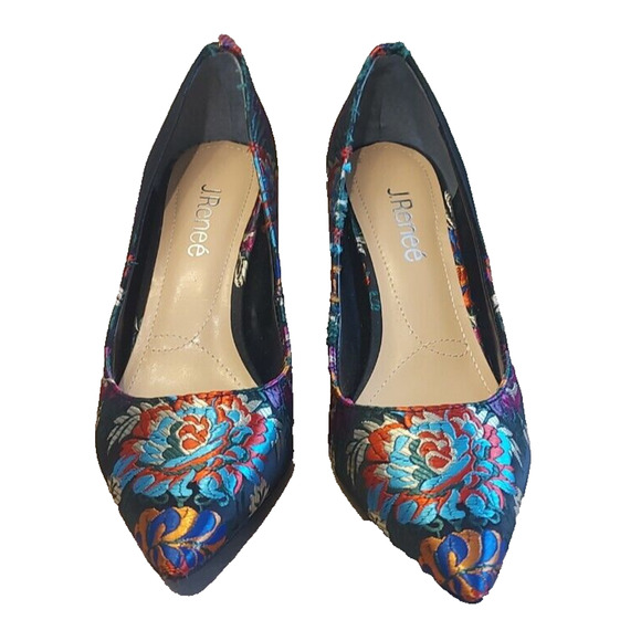 J. Renee Floral Multi Heels Pumps Shoes Size 8 NWOB - Picture 1 of 4